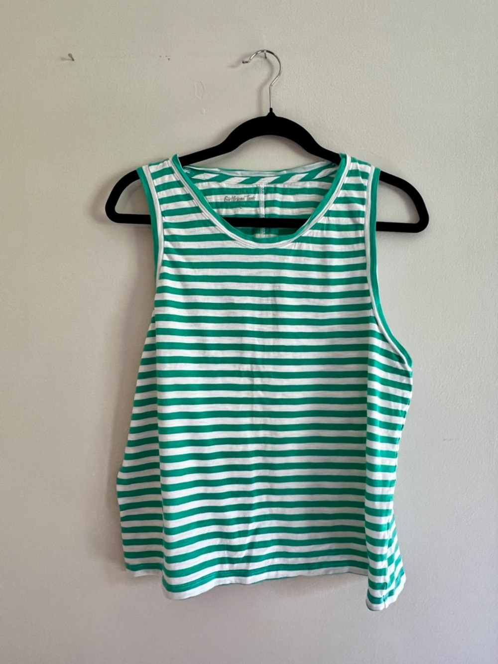 J. Crew Girlfriend Cotton Striped Sleeveless Tank